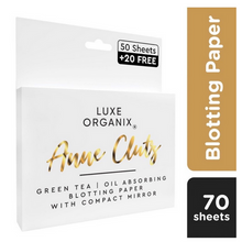 Load image into Gallery viewer, Green Tea Blotting Paper with Compact Mirror by Anne Clutz - Beflaire
