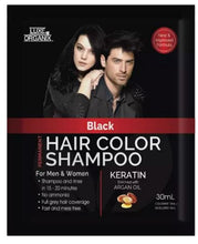 Load image into Gallery viewer, Permanent Hair Color Shampoo Black with Keratin and Argan Oil 30ml - Beflaire