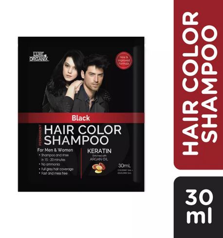 Permanent Hair Color Shampoo Black with Keratin and Argan Oil 30ml - Beflaire